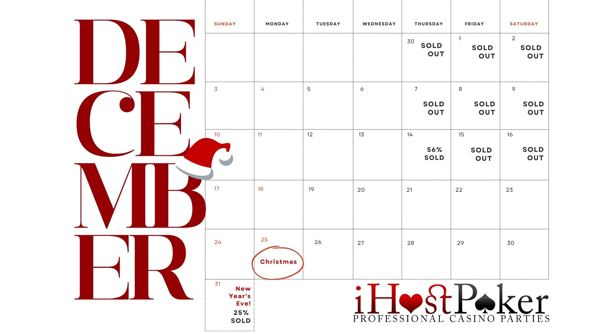 How early should I book iHostPoker Casino Parties
